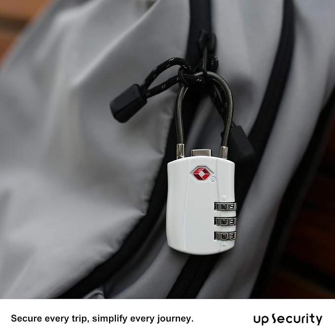 TSA Locks for Luggage, Small Combination Padlock with Cable, Travel Essentials Luggage Locks TSA Approved, Combo Padlock with Code, for Suitcase, Bag, Backpack Zipper, Gym Locker (2-Pack) - Image 7