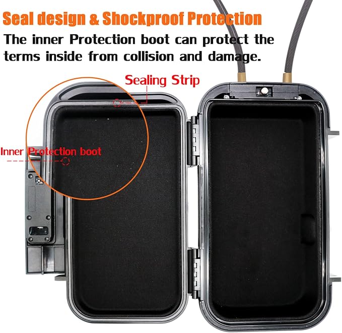XXL Large Security Lock Box,Outdoor Waterproof Shockproof Travel Safe Lock Box with Removable Wire Rope,4-Digit Combination Safe Box for Dorm,Travel,Beach,Hotel,Car,Home,Office - Image 4