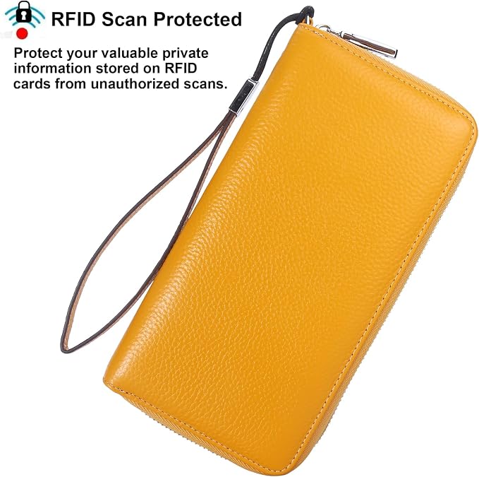 Small Compact Women Wallet RFID Blocking Genuine Leather Bifold Purse with ID Windows - Image 2