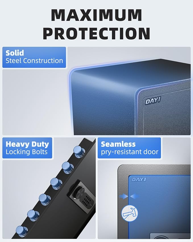 DAYI Safe Box, 4.0 Cubic Feet Home Safes with Fireproof Bag, Digital Keypad, Dual Alarm Security Safe for Money, Documents, Ideal for Office Use - D-70 - Image 2