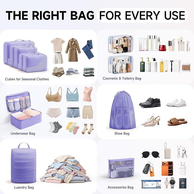 OlarHike 11 Set Packing Cubes for Travel, Gifts for Women Mom,Anti-Tearing Suitcase Organizer with Over 1000 pcs Mesh Holes,Vacation Essentials & Accessories for Cruise Ship - Image 8