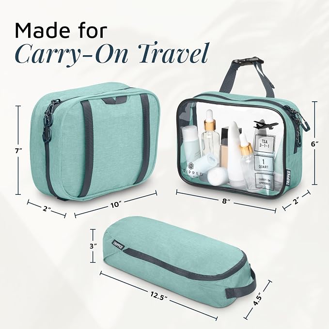 TRIPPED Travel Gear 3-Piece Travel Toiletry Bag Set | Includes Hanging Toiletry Bag, 311 TSA Liquid Bag, and Accessory Organizer Pouch with Lightweight Ripstop Construction - Image 6
