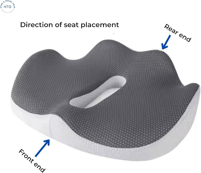 Home & Travel Gear Seat Cushion for Tailbone & Coccyx Comfort — Memory Foam for Office Chair & Car | Non-Slip Base | Ergonomic Cutout Design | Breathable Washable Cover - Image 7