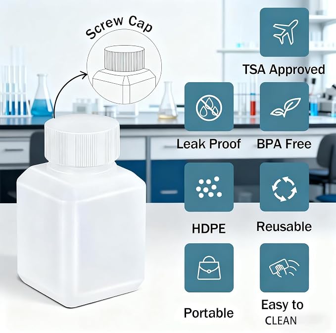 20ml Leak Proof Plastic Bottles with Caps for Liquids Sample, Reusable Small Bottles Containers for Travel, Camping and Hiking (Translucent, 10 Pcs) - Image 3