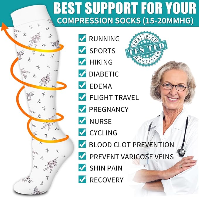 Copper Compression Socks for Women & Men (6 pairs) - Best Support for Nurses, Running, Hiking, Recovery - Image 5