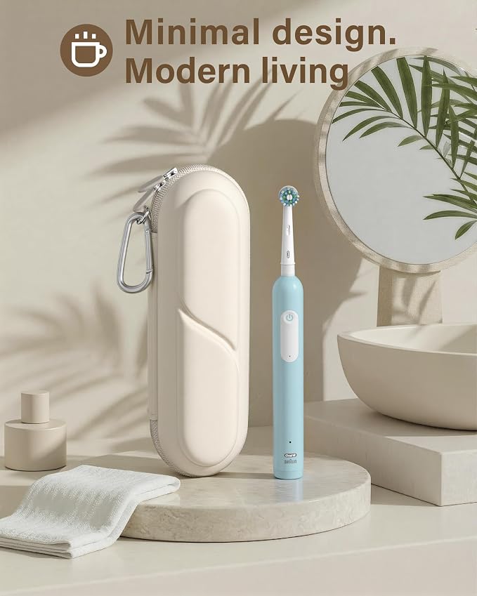 ProCase Toothbrush Travel Case for Oral-B/Oral-B Pro 1000 1500 5000 7000 7500 6000 9600/Philips Sonicare 4100 5100 1100 6100 5300 Oral-B iO Electric Toothbrush Portable Hard Container -Beige - Image 7