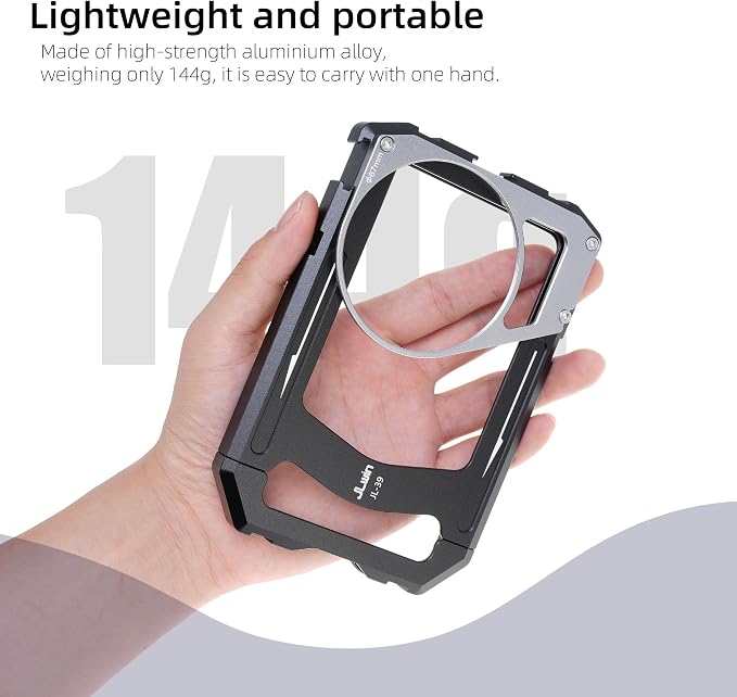 Universal Phone Cage Video Kit Stabilizer W/Handles + 67mm Thread Filter Adapter Rig for iPhone 17 16 15 14 Pro Max Samsung Cell Phone Vlog Live Stream Filmmaking, with Cold Shoe Tripod Mount - Image 4