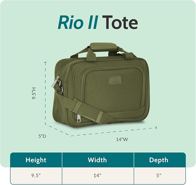 U.S. Traveler Rio 14" Travel Tote Bag, Lightweight 1200D Carry-On Bag for Women & Men - Image 4