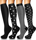 4 Pairs Compression Socks for Women Circulation-Best Support for Nurses,Running,Athletic,Travel by Iseasoo
