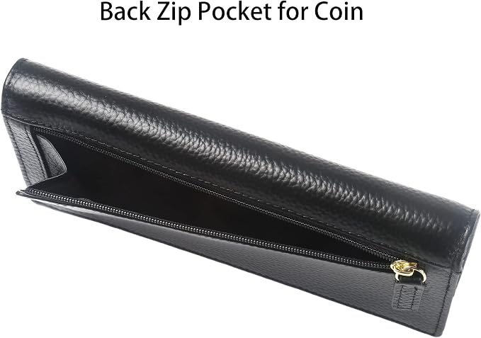 Ultra Slim Thin Leather Women Wallet RFID Blocking Credit Card Holder Bifold Long Ladies Billfold - Image 5