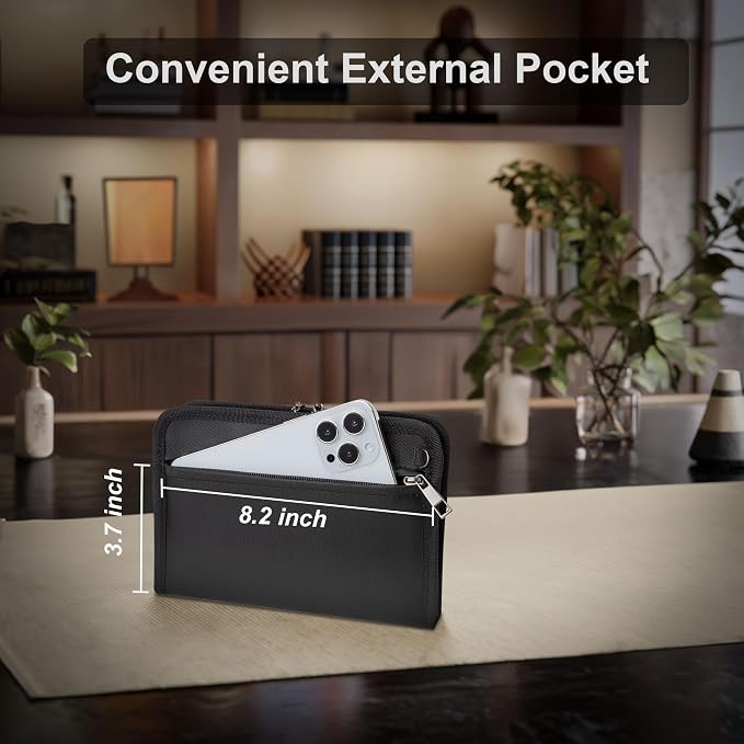Fireproof Money Bag,Money Bag with Lock and Zipper,Safe Fireproof Waterproof,Suitable for Cash, Mobile Phones, Keys, Credit Cards - Image 5