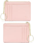 Valentoria Slim RFID Blocking Card Holder Small Pocket Wallet Keychian Zipper Coin Purse Mini Cash & Coin & Cards Case for Women Men | Slim by VALENTORIA