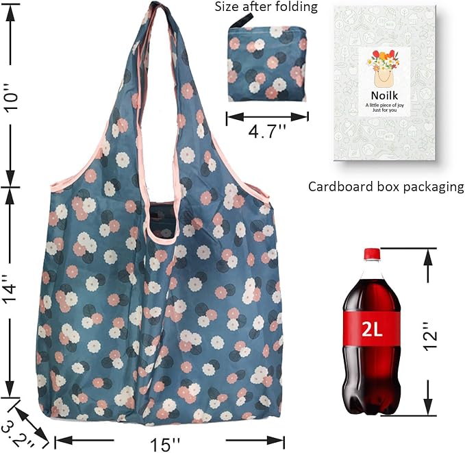 Tote Bag, 4 Pack 50Lbs Reusable Grocery Bags Gift For Women, Bulk Foldable Shopping Totes With Handles, Stylish Large Boho Tote Bags, Portable Market Cloth Storage Bags, Lightweight Heavy Duty - Image 3