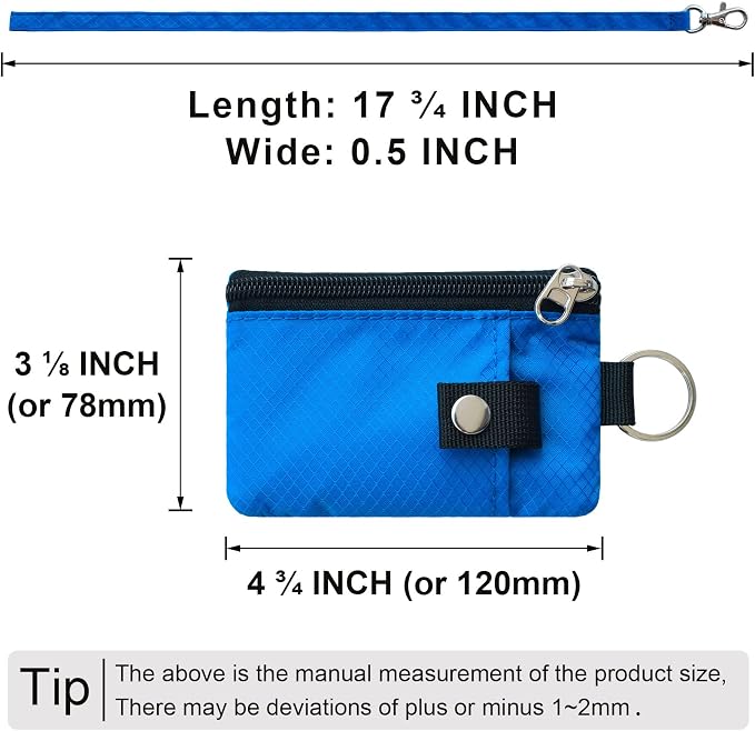 CHENSPRX Minimalist RFID Blocking Small Wallet with ID Window,WaterResistant Zip Id Case Wallet with Lanyard Keychain for Cards,Cash,Travel,Women,Men - Image 5