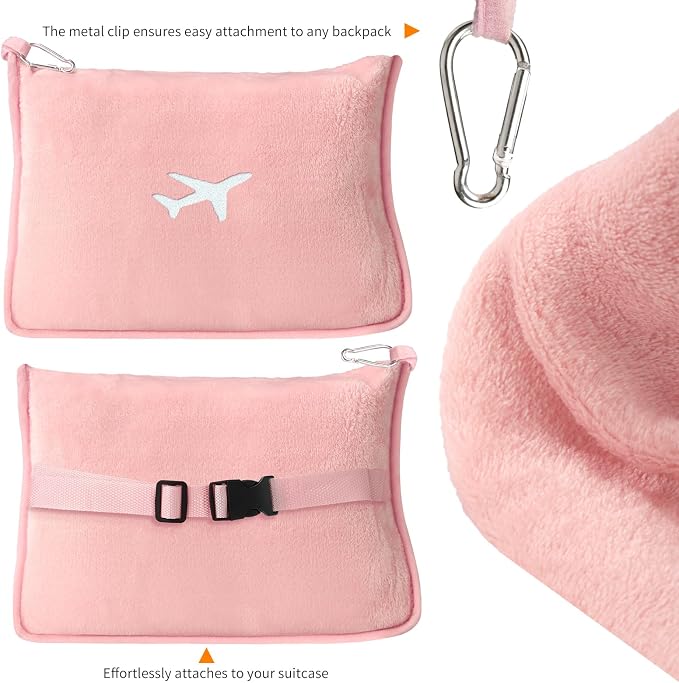 Travel Gifts for Women，Long Flight Essentials，Traveling Essentials for Women，International Travel Items Inclue Blanket with Bag，Neck Pillow，Makeup Storage Bag，Etc - Image 4