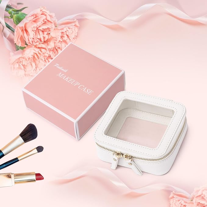 Pinkmik Mini Clear Makeup Bag, White, MINI-1 | Small Size, Zipper Closure, Cosmetic & Toiletry Case, Purse Organizer, Car Essentials - Image 7