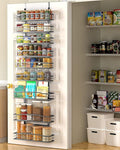 Moforoco 9-Tier Over The Door Pantry Organizer, Pantry Organization and Storage, Black Hanging Basket Wall Spice Rack Seasoning Shelves, Home & Kitchen Bedroom Bathroom House Essentials by MOFOROCO