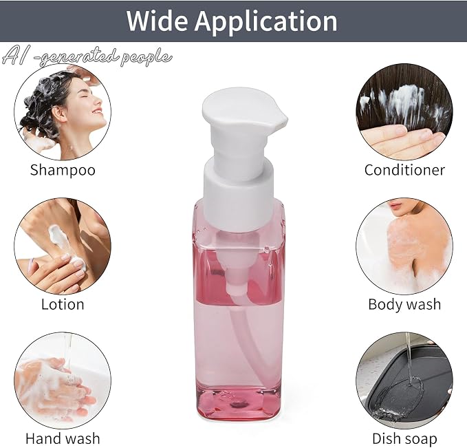 9 PCS Travel Bottles for Toiletries 3.4oz Pump Bottle Dispenser | TSA Approved, Leak Proof, Plastic Travel Size Containers, 2oz Spray Bottle, 0.35 Cream Jars, and a Toiletry Bag - Image 5