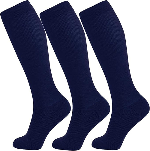 +MD 3 Pairs Bamboo Viscose Compression Socks for Women Men 15-20mmHg Knee High Support Stockings for Pregnancy Nurse Travel by MD