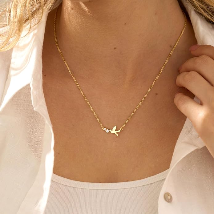 Gold Necklace for Women, Dainty Charm Pendant Necklace Jewelry Gift | 14K Gold Plated, Cute, Delicate, Adults, Non Tarnish, Hypoallergenic, Accessories - Image 3
