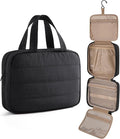 Travel Toiletry Bag - Hanging Makeup Organizer for Women & Men | Portable Hanging Organizer for Travel-Sized Shampoo, Full-Sized Toiletries, Brushes Set, Makeup Accessories, Black by LIGHTFLIGHT