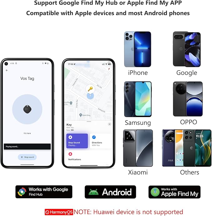 ATUVOS Air Tracker Tags-4 Pack for Android & iOS, Tracker Tags Work with Google Find Hub or Apple Find My APP, Smart Tags for Android, IP67 Waterproof Bluetooth Tracker Tag for Luggage, Keys - Image 5