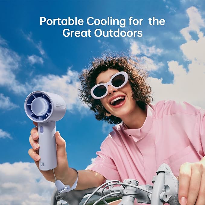 JISULIFE Portable Handheld Fan, 4000mAh Rechargeable, 5-Speed - Blue | Travel Essential for Outdoor, Camping, Beach & Makeup, 22H Runtime, Powerful Airflow, Ultra-Quiet, Gift for Women & Men - Image 7