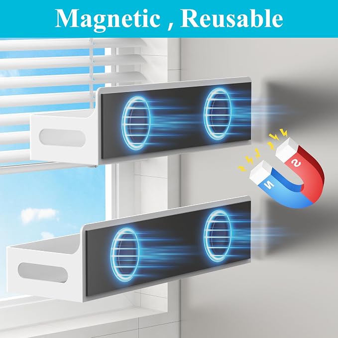 2 Pack Magnetic Spice Rack for Refrigerator White | Magnetic Cup Holder for Fridge, Magnetic Fridge Shelf with Hooks, Kids Sippy Cup Holder Kitchen - Image 3