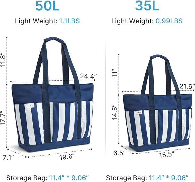 G4Free Beach Bag, Waterproof Beach Tote Pool Bags for Women | Compatible with Cup, Large Capacity Sandproof Foldable for Weekender Travel Swim - Image 3