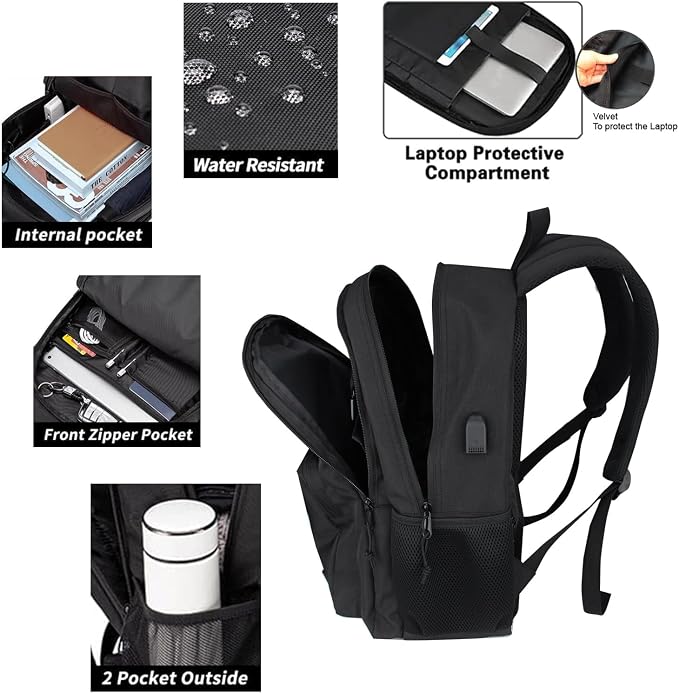 KEOFID Travel Backpack for Men and Women, Backpack Purse for Women, Anti Theft Laptop Backpack - Image 5