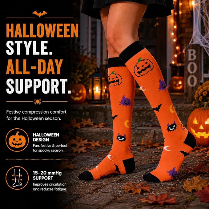 Aoliks Compression Socks for Women and Men 4 Pairs, Mild Support | Long Knee High Stockings for Nurses Running Travel Flying Pregnancy Athletic 15-20 mmHg - Image 5