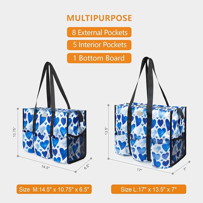 TOPDesign Utility Water Resistant Tote Bag with 13 Pockets, Top Zipper Closure & Thick Bottom Support, for Working Women - Image 2