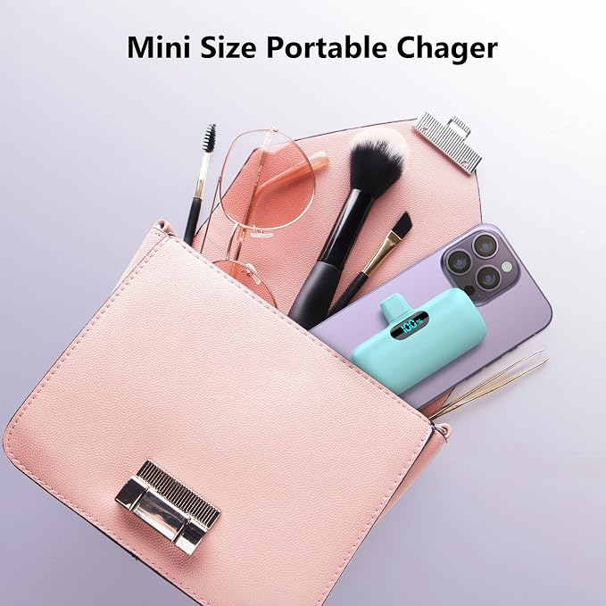 Feob Mini Portable Charger 5000mAh Power Bank,15W PD USB C Cell Phone Portable Power,LCD Display Battery Pack Compatible with iPhone 17/Air/17 Pro/17Pro Max/16/15 Android/Samsung/Moto(Type-C Only) - Image 7
