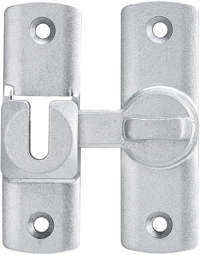 Silvery 90/180 Degree Flip Lock,Aluminum Alloy Barn Door Latch | Right Angle Door Lock Latch,Sliding Door Latches,Flip Gate Latches,for bedroom,garage,drawer,cabinet,window,pet enclosures - Image 7
