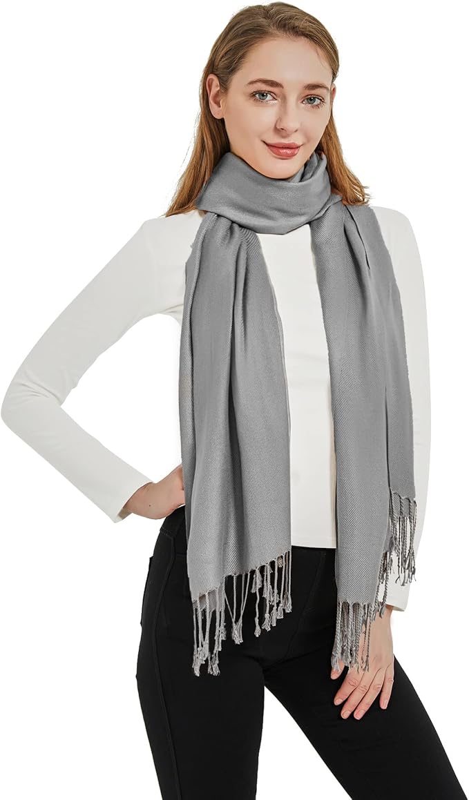 Soft Silky Pashmina Shawl Wraps Solid Colors Scarf for Wedding Evening Dresses - Image 7