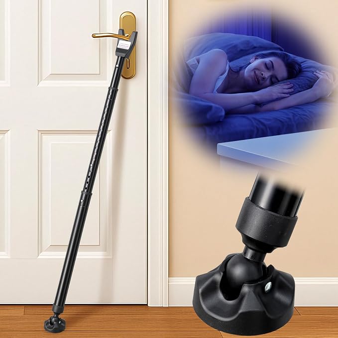 3-in-1 Door Security Bar, Heavy-Duty Metal Rod Sliding Patio Door Security Bar with 2.8" Non-Slip Base, 16"-41.7" Adjustable Door Barricade Security Bars for Doors & Windows,Home,Renters,Apartments by EUIJOIP