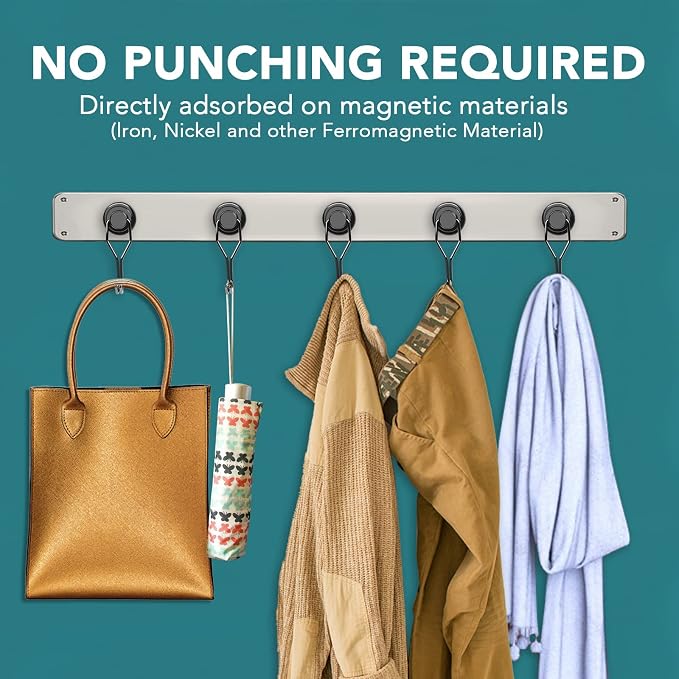 LOVIMAG 85lbs+ Magnetic Magnet Hooks 2026 Cruise Cabin Ship Essentials | Heavy Duty Strong Refrigerator Fridge Hanging for Classroom Beach Vacation Kitchen Grills Home Mug Hanger (12 Pack) - Image 5