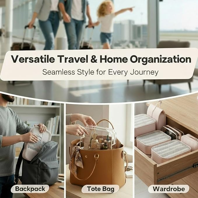 8 Set Packing Cubes for Travel with Clear Toiletry Bag, Durable Luggage Packing Organizers, Carry-On Accessories, TSA Approved See-Through Cubes, Space-Saving Storage Bags, Gifts for Women - Image 9