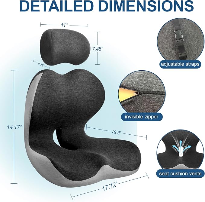 Truck Driver Seat Cushion, Cushion for Car Seat Driver for Comfort. | Integrated lumbar-hip cushion with sync support relieves long-sitting pain, reduces coccyx & ischial pressure. - Image 4