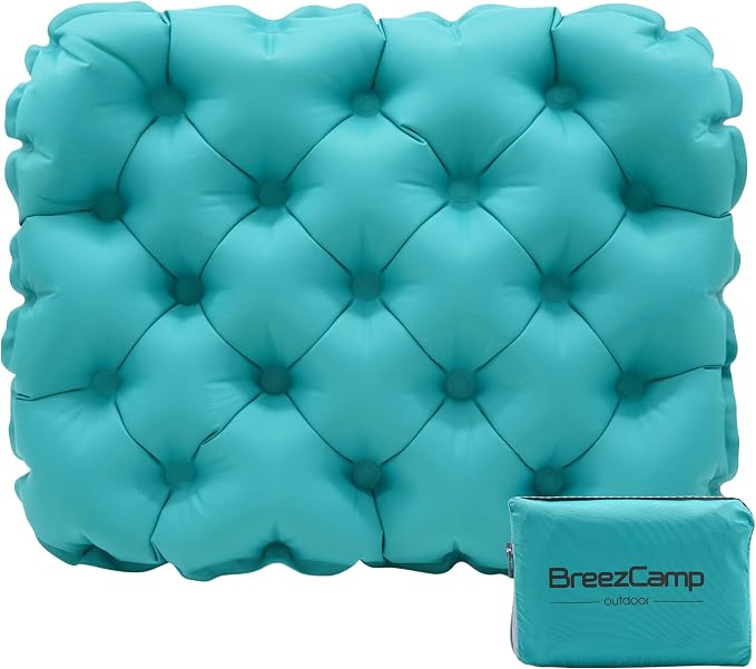 Inflatable Seat Cushion, Lightweight Stadium Seat Pad, Travel Air seat Cushion Anti-Slip for Airplane, Long Flights, Hiking, Climbing, Home and Camping, Compact Air Cushion,Peacock Blue by Unknown