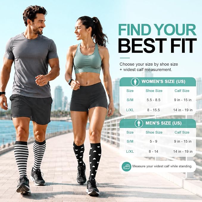 3 Pack Medical Compression Sock-Compression Sock For Women and Men Circulation -Best for Running,Nursing,Athletic Sports - Image 6