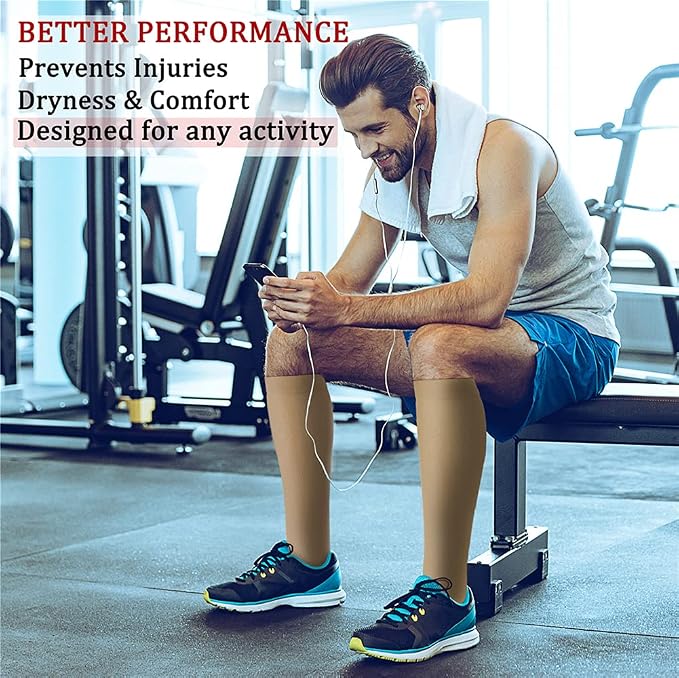 CHARMKING Compression Socks for Women & Men Circulation (8 Pairs) 15-20 mmHg Best Calf Socks Support for Athletic Cycling - Image 3