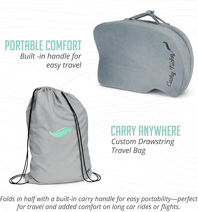 Premium Foldable Travel Seat Cushion - for Relief of Lower Back, Sciatic, Butt and Tailbone Pain - for Home & Office Use, Perfect for Travel or Driving - Coccyx Seat Cushion - Image 8