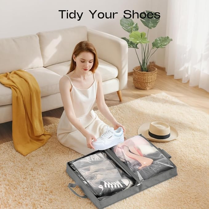 Shoe Bag for Travel with Handle, Travel Shoe Organizer Portable Luggage Shoe Storage Bag, Shoe Bags for Packing in Suitcase (Grey) - Image 8