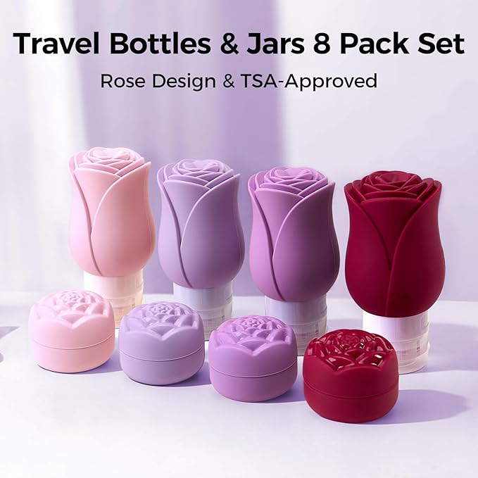 Silicone Travel Bottles - 3 OZ Travel Bottles Leakproof for Travel TSA Approved & Refillable Mini Cream Containers Set 8 Pack, 4 colors - Image 2