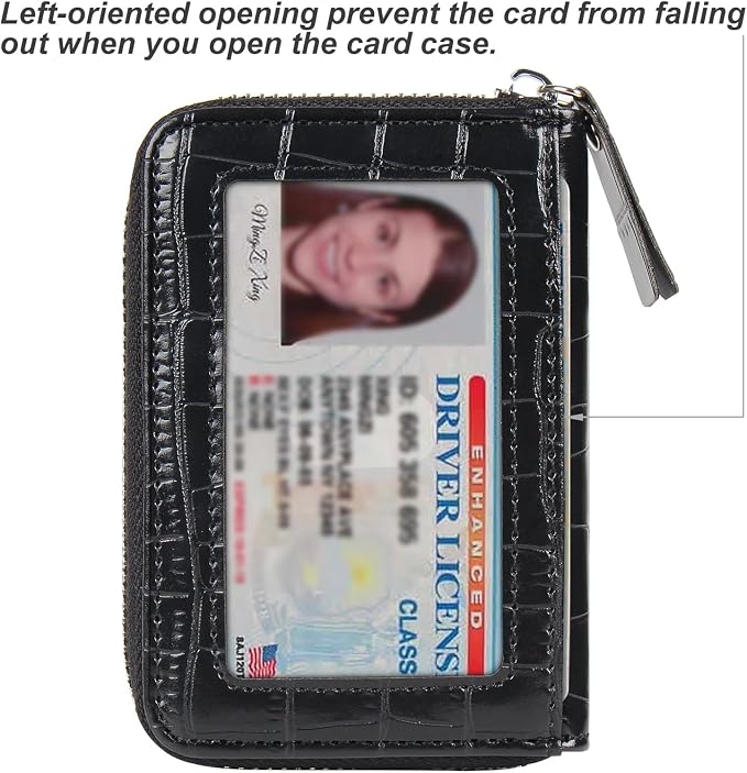 Credit Card Wallet, RFID Card Case Wallet, Zipper Card Cases Holder for Men Women, RFID Blocking, KeyChain Wallet, Compact Size Card Organizer Case for Women - Image 3