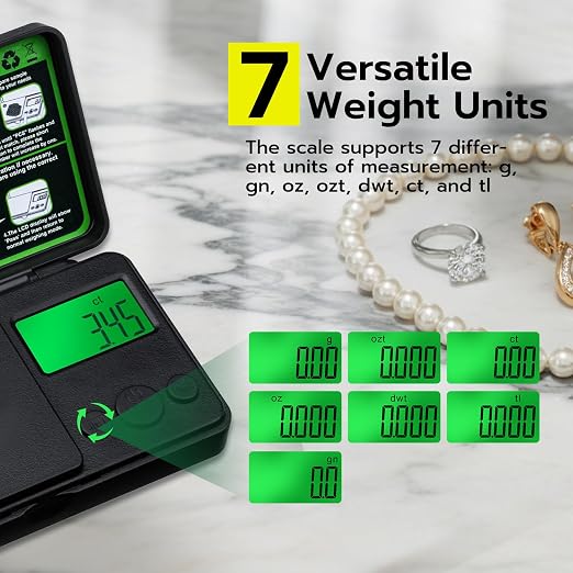 0.01g/500g Digital Milligram Scale, Pocket Micro Scale with Tare Weight Function,Calibration Weight ＆ Backlit LCD Display, Mini Precision Scale for Weighing Powder, Gold, Jewelry, Mini Food - Image 6