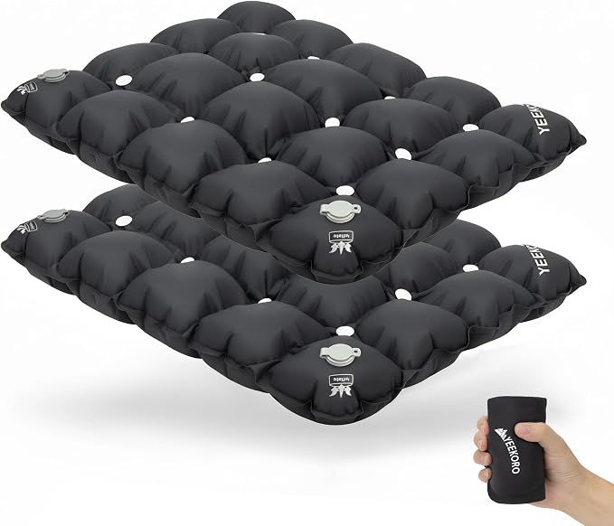 Inflatable Seat Cushion, Porous Design Sitting Pad, Air Seat Cushion, Portable Seat Cushions for Airplane Wheelchair Office Camping by YEEKORO