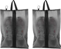 2 Pack Shoe Bags for Travel, Sneaker Bags, Waterproof Travel Shoe Bags with Zipper for Packing, Golf Shoe Dust Bags for Man and Women, Large, Black by Quatish