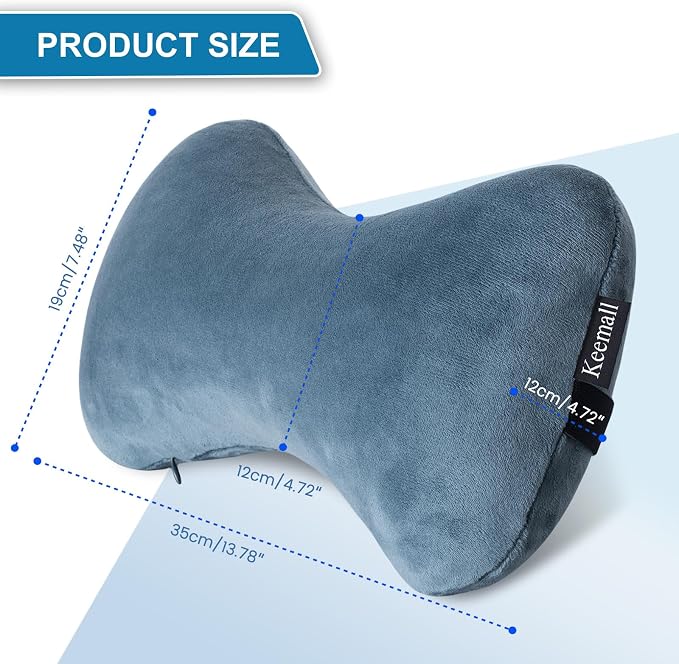Keemall Inflatable Travel Neck Car Pillow Sleeping Road Trip Essentials | Driving, Blow Up Car Headrest, Travel Pillow for Camping, Neck Support for Office Chair, Adjustable Softness - Image 7